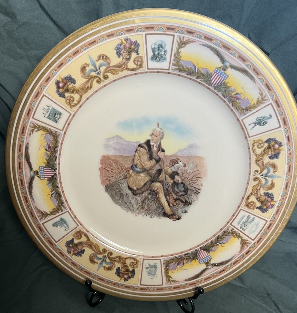 Antique 1929 Daniel Boone Hotel Service Plate Scammell Lamberton WV 11” RARE